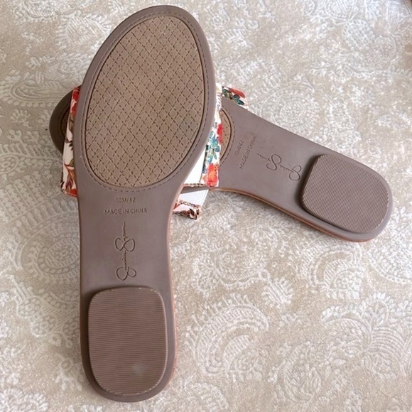 Brand New Jessica Simpson Tropical Jungle Tigers Large Strap Slides Sandals - Picture 7 of 13